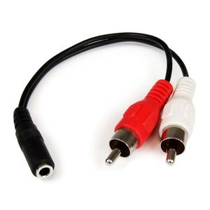 StarTech.com 15 cm stereo/audiokabel 3,5 mm vrouwelijk naar 2x RCA mannelijk