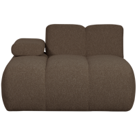 Woood Mojo chaise longue bank arm links bouclé Bruin Melange
