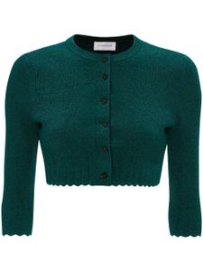 Victoria Beckham cardigan crop VB à col v - Vert