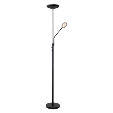 Vloerlamp Luca LED - zwart metaal/glas - 182xØ36 cm - Leen Bakker
