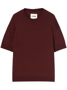 Jil Sander pull en laine à manches courtes - Rouge