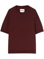 Jil Sander pull en laine à manches courtes - Rouge