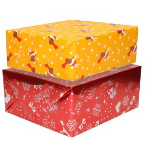 10x Rollen Kerst inpakpapier/cadeaupapier mixprint 250 x 70 cm