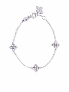 Roberto Coin bracelet Princess Flower en or blanc 18ct serti de diamants - Argent