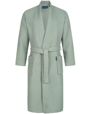 Morgenstern Morgenstern badjas Luca wafelstof Kimono 120cm Olijf S