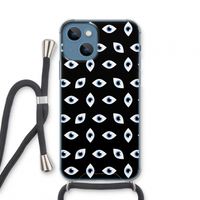 Eyes pattern: iPhone 13 mini Transparant Hoesje met koord