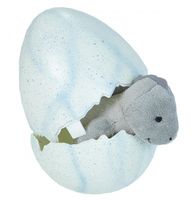 Wild Republic knuffeldino junior 10 cm pluche grijs 2 delig - thumbnail