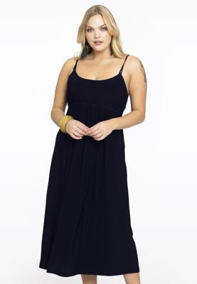 Yoek Dress spaghetti elastic waist | Blauw | Maat 58/60
