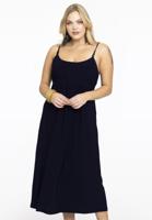 Yoek Dress spaghetti elastic waist | Blauw | Maat 54/56