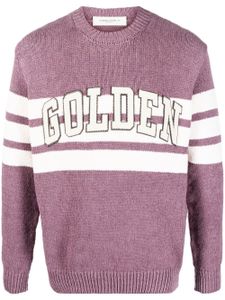 Golden Goose pull en maille à patch logo - Violet