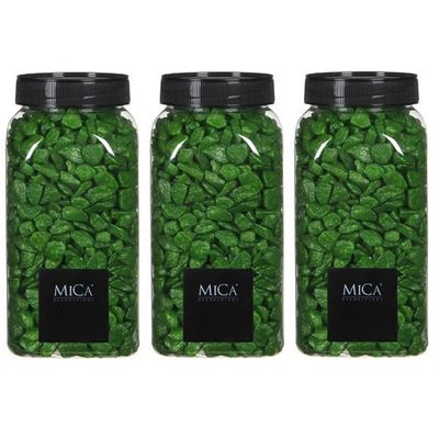 3x Decoratie/hobby steentjes gras groen 650 ml