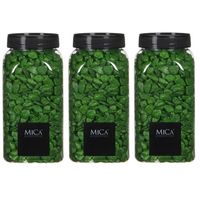 3x Decoratie/hobby steentjes gras groen 650 ml