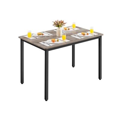 Eetkamertafel voor 4 personen, Greige gemêleerd-Zwart mat