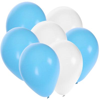 Shoppartners - Oktoberfest kleuren party ballonnen - 90x stuks - blauw/wit - 27 cm