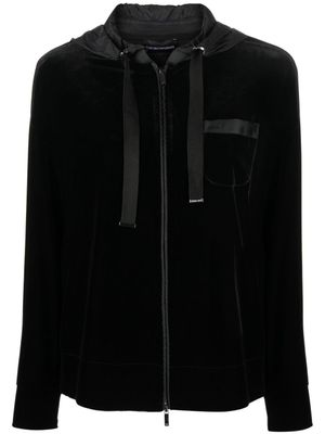 Emporio Armani veste zippée à capuche - Noir