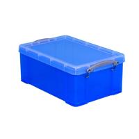 Opbergbox ru 9ltr 395x210x140mm transp blauw