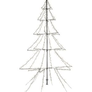 Verlichte figuren zwarte lichtboom/metalen boom/kerstboom met 420 led lichtjes 200 cm   -