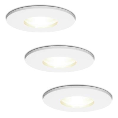 Set van 3 Barcelona - LED Inbouwspots - 5 Watt 400 lumen - 4000K Neutraal wit - GU10 - Dimbaar - Rond - IP44 voor badkamer, buiten en binnen - Wit