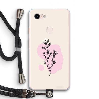 Roses are red: Pixel 3 XL Transparant Hoesje met koord
