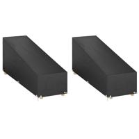 Ligbedhoezen 2 st met 12 oogjes 200x65x35/60 cm polyetheen