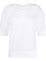 Fabiana Filippi t-shirt en maille à effet de transparence - Blanc