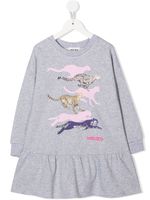 Kenzo Kids robe-pull volantée à logo - Gris - thumbnail