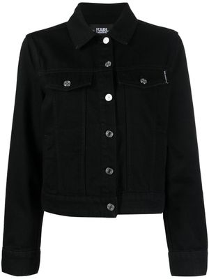 Karl Lagerfeld veste en jean Ikon à ornements strassés - Noir