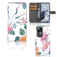 Xiaomi 12T | 12T Pro Telefoonhoesje met Pasjes Bird Flowers - thumbnail