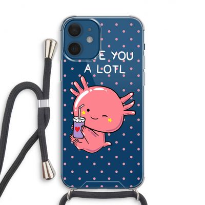 Love You A Lotl: iPhone 12 Transparant Hoesje met koord