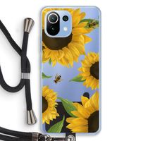 Sunflower and bees: Xiaomi Mi 11 Lite Transparant Hoesje met koord