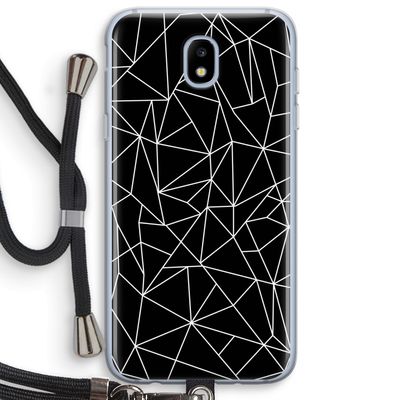 Geometrische lijnen wit: Samsung Galaxy J5 (2017) Transparant Hoesje met koord