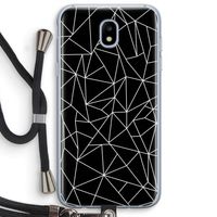 Geometrische lijnen wit: Samsung Galaxy J5 (2017) Transparant Hoesje met koord