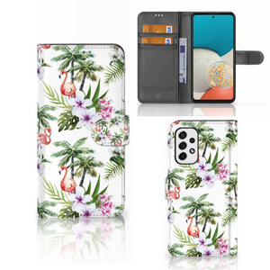 Samsung Galaxy A53 Telefoonhoesje met Pasjes Flamingo Palms