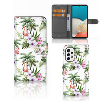 Samsung Galaxy A53 Telefoonhoesje met Pasjes Flamingo Palms - thumbnail