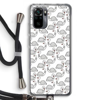 Zwanen: Xiaomi Redmi Note 10 Pro Transparant Hoesje met koord