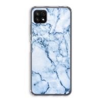Blauw marmer: Samsung Galaxy A22 5G Transparant Hoesje