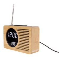 Karlsson Retro Radio Alarmklok - Bamboo