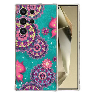 Samsung Galaxy S25 Ultra Hoesje - Cirkels en Vlinders TPU Antishock Samsung Galaxy S25 Ultra Hoesje - Cirkels en Vlinders TPU Antishock