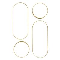 Home Deco Factory wandspiegel set - 4x stuks - 71 x 30 cm - goud - kunststof