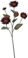 Pure Royal kunsttak zonnebloem 76cm bordeaux