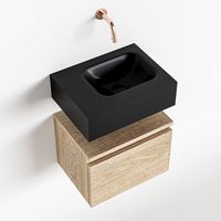 Toiletmeubel Mondiaz Andor | 40 cm | Meubelkleur Washed oak | Lex vrijhangend wastafel Urban Rechts | Zonder kraangat Toiletmeubel Mondiaz Andor | 40 cm | Meubelkleur Washed oak | Lex vrijhangend wastafel Urban Rechts | Zonder kraangat