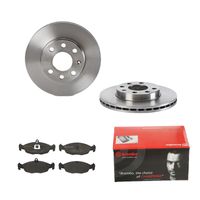 Remmenset, remschijf BREMBO, Remschijftype: Binnen geventileerd, Inbouwplaats: Vooras, u.a. für Opel, Vauxhall - thumbnail