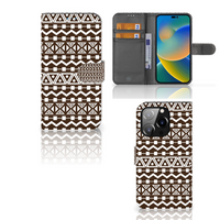 iPhone 14 Pro Telefoon Hoesje Aztec Brown - thumbnail