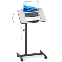 Höhenverstelbare Bedtafel op Wielen met Kantelbare en 360° Draaibare Tafelblad Verzorgingstafel Grijs