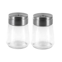 Home Deco Factory Peper en Zoutstrooier - 2x - glas - 80 ml - transparant - kruidenpotje