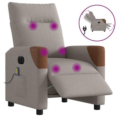 Massagestoel elektrisch verstelbaar stof taupe
