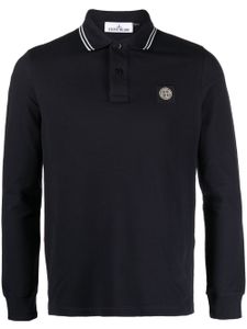 Stone Island polo en piqué à patch Compass - Bleu