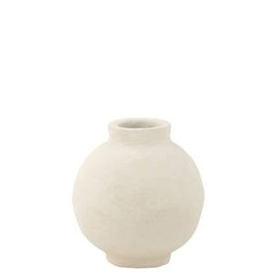 J-line - Pot Glad Sphere Papier Mache Wit - 30x30x30cm