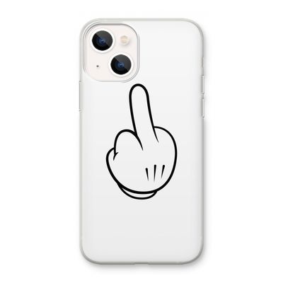 Middle finger white: iPhone 13 mini Transparant Hoesje