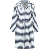 Cawö Cawö Dames Badjas kort met Tunnelkoord en Rits 6597 Navy 40